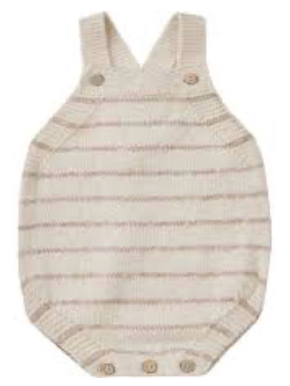 Quincy Mae Cream Striped Knit Baby Romper
